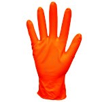 Powder Free Nitrile Gloves, Orange, Z-Tread, Embossed 