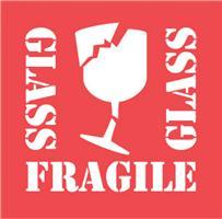 #DL1282 4 x 4&quot; Glass Fragile Glass (Broken Glass) Label