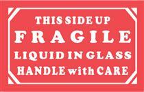 #DL1290 5 x 3&quot; This Side Up
Fragile Liquid in Glass
Handle with Care Label