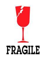 #DL4100 3 x 4&quot; Fragile (Broken Glass) Label