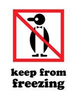 #DL4200 3 x 4&quot; Keep from Freezing (Penguin) Label