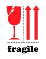 #DL4320 3 x 4&quot; Fragile
(Broken Glass/Arrows) Label