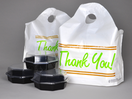 Printed &quot;Thank You&quot; Take Out  Bag w/Wave Top Handle 24x20 