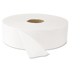 Jumbo Roll Bath Tissue, Septic Safe, 2 Ply, White, 3.5&quot; X