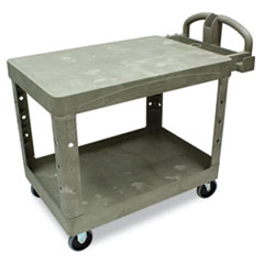 Flat Shelf Utility Cart, Two-Shelf, 25.25w X 44d X
