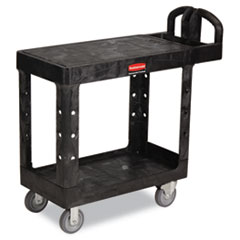 Flat Shelf Utility Cart, Two-Shelf, 19.19w X 37.88d X
