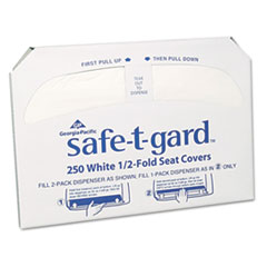 Safe-T-Gard Half-Fold Toilet Seat Covers, 14.5 X 17, White,