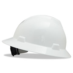 V-Gard Full-Brim Hard Hats, Ratchet Suspension, Size 6 1/2
