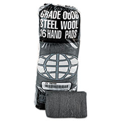 Industrial-Quality Steel Wool Hand Pads, #0000 Super Fine,