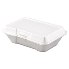 Foam Hinged Lid Containers,
1-Compartment, 6.4 X 9.3 X
2.9, White, 200/carton