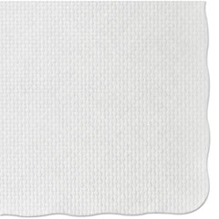 Knurl Embossed Scalloped Edge Placemats, 9.5 X 13.5, White,