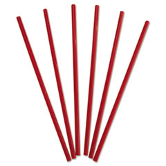 Wrapped Giant Straws, 10.25&quot;, Polypropylene, Red, 300/box, 4