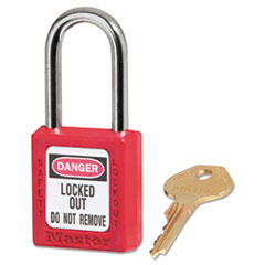 Government Safety Lockout Padlock, Zenex, 1 1/2&quot;, Red, 1