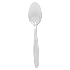 Guildware Heavyweight Plastic Cutlery, Teaspoons, Clear,