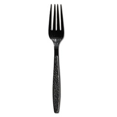 Guildware Heavyweight Plastic Forks, Black, 1000/carton