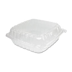 Clearseal Hinged-Lid Plastic Containers, 9.5 X 9 X 3,