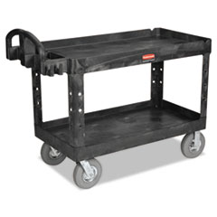 Heavy-Duty 2-Shelf Utility Cart, Tpr Casters, 26w X 55d X