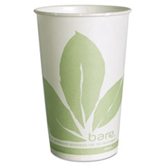 Bare Eco-Forward Treated Paper Cold Cups, 16 Oz, Green/white,