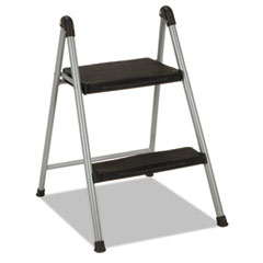 Folding Step Stool, 2-Step, 200 Lb Capacity, 16.9&quot; Working