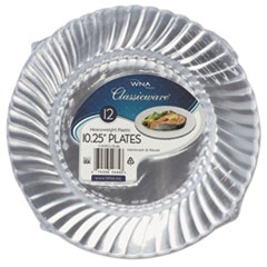 Classicware Plastic Dinnerware Plates, 10.25&quot; Dia, Clear,