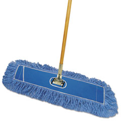 Dry Mopping Kit, 24 X 5 Blue Synthetic Head, 60&quot; Natural