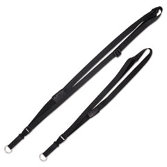 Deluxe Lanyards, Ring Style, 26&quot;-48&quot;&quot; Long, Black, 12/pack
