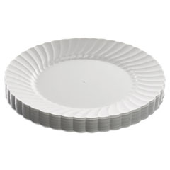 Classicware Plastic Dinnerware Plates, 9&quot; Dia, White, 12/pack