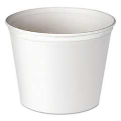 Double Wrapped Paper Bucket, Unwaxed, 83oz, White,
