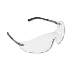 Blackjack Wraparound Safety Glasses, Chrome Plastic Frame,