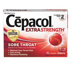 Exta Strength Sore Throat Lozenge, Cherry, 16/box, 24