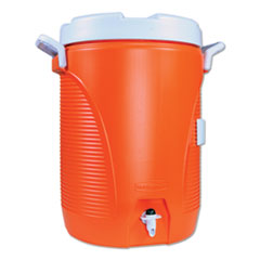 Insulated Water Cooler, 5 Gal, 10 Dia X 19.5 H, Orange/white