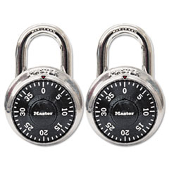 Combination Lock, Stainless Steel, 1 7/8&quot; Wide, Black