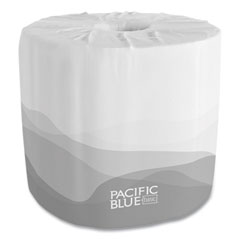 Pacific Blue Basic Embossed Bathroom Tissue, Septic Safe,