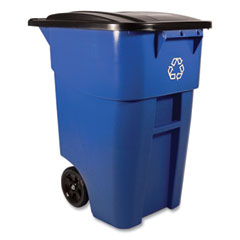 Brute Recycling Rollout Container, Square, 50 Gal,