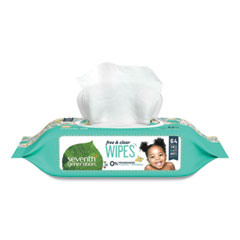 Free And Clear Baby Wipes, Unscented, White, 64/flip Top