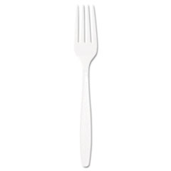 Guildware Heavyweight Plastic Forks, White, 100/box, 10