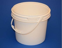 1 Gallon White Food Grade Pail W/ Plastic Handle